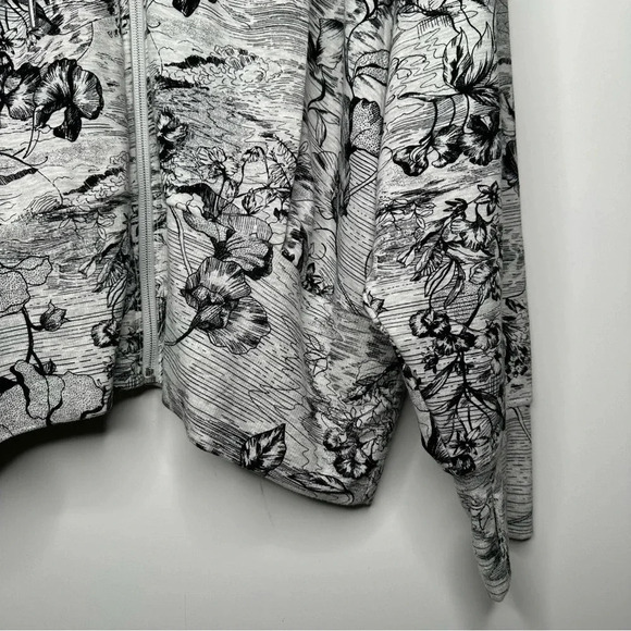 Athleta Grey Eden Floral Balance Zip-Up Hooded Sweatshirt Size 2X - Picture 7 of 10